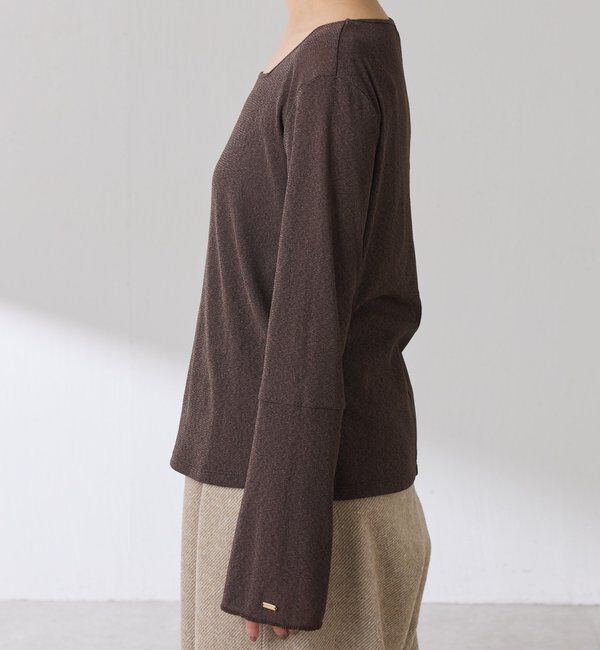  「シアーラメリブスクエアカットソー」|Tシャツ・カットソー|