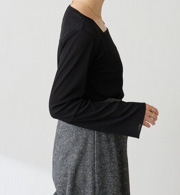  「シアーラメリブスクエアカットソー」|Tシャツ・カットソー|