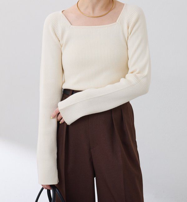  「深スクエアリブニット」|ニット・セーター|