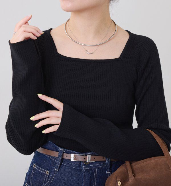  「深スクエアリブニット」|ニット・セーター|