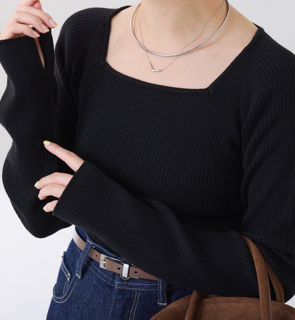  「深スクエアリブニット」|ニット・セーター|