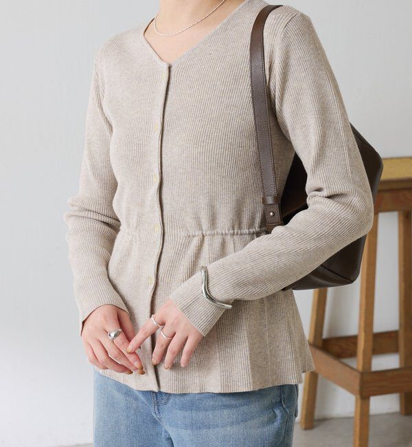  「リブペプラムカーディガン」|ニット・セーター|