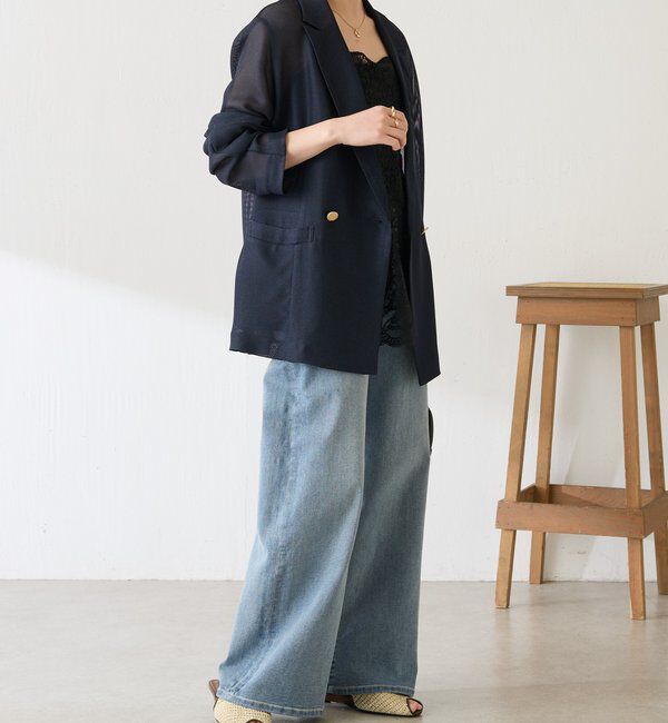  「【夏にも着られる/2サイズ展開】メッシュダブルジャケット」|テーラードジャケット|