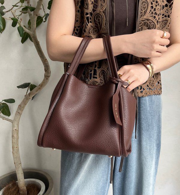  「【ベストセラーアイテム】ミニショルダー付ソフトレザー調ミニバッグ」|トートバッグ|