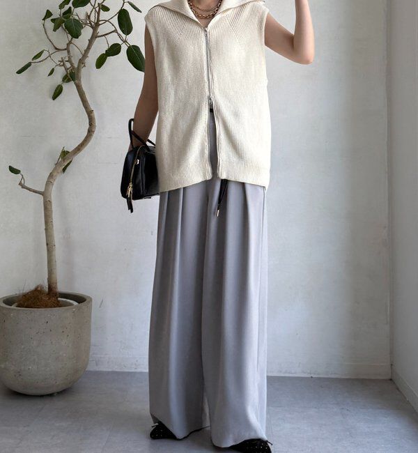  「【累計販売数3万枚突破/21色4サイズ展開！】タックワイドパンツ」|チノ|