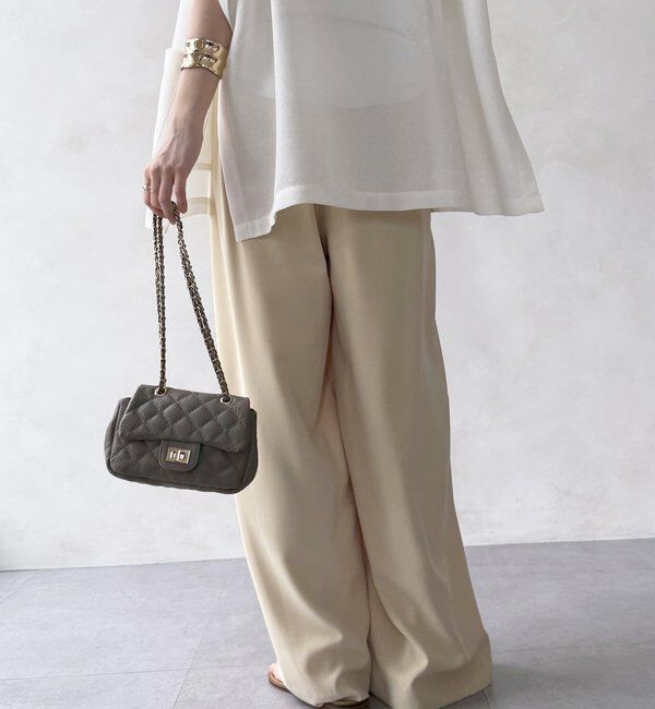  「【累計販売数3万枚突破/21色4サイズ展開！】タックワイドパンツ」|チノ|