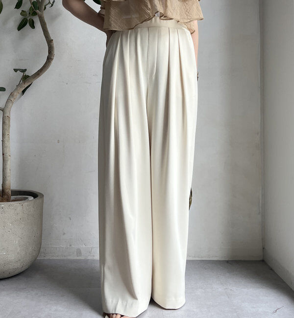  「【累計販売数3万枚突破/21色4サイズ展開！】タックワイドパンツ」|チノ|