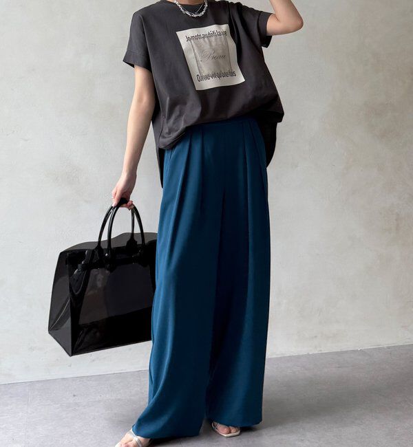  「【累計販売数3万枚突破/21色4サイズ展開！】タックワイドパンツ」|チノ|