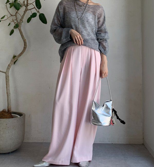  「【累計販売数3万枚突破/21色4サイズ展開！】タックワイドパンツ」|チノ|