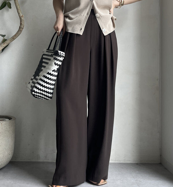  「【累計販売数3万枚突破/21色4サイズ展開！】タックワイドパンツ」|チノ|