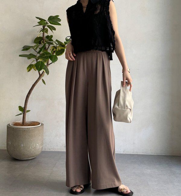  「【累計販売数3万枚突破/21色4サイズ展開！】タックワイドパンツ」|チノ|