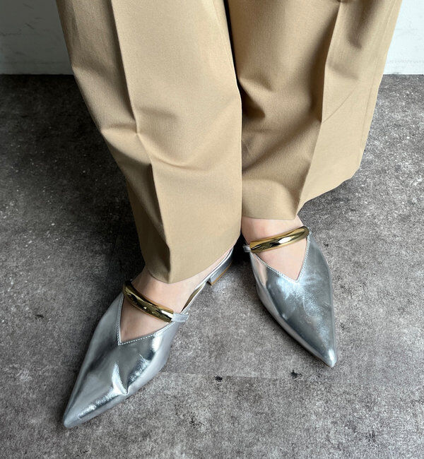  「GOLDモチーフミュール」|サンダル|シルバー