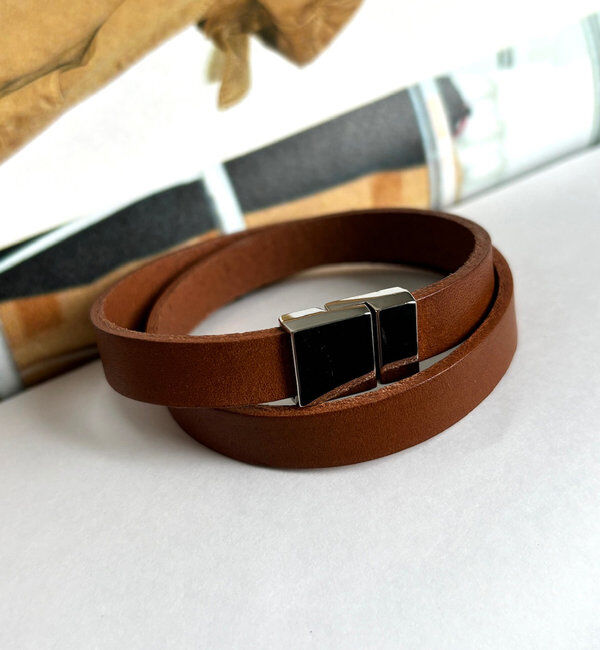  「マグネット留めレザーブレス」|その他|