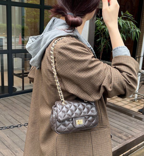  「キルティングレザーショルダー」|トートバッグ|