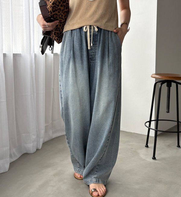  「デニムワイドイージーパンツ」|デニム|