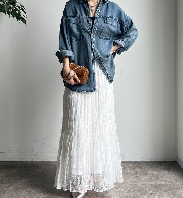  「レースワッシャースカート」|スカート|