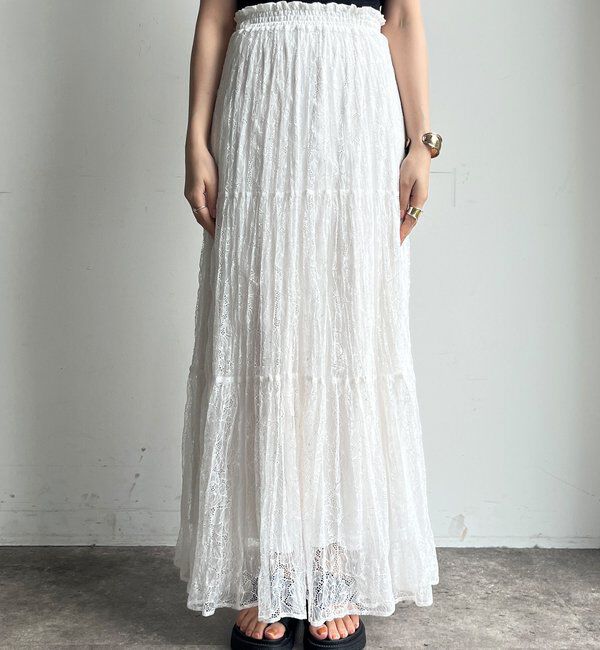  「レースワッシャースカート」|スカート|