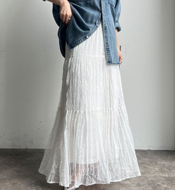  「レースワッシャースカート」|スカート|
