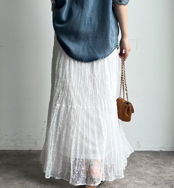  「レースワッシャースカート」|スカート|