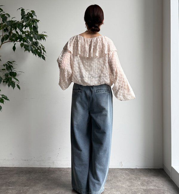  「フラワー刺繍フリルブラウス」|シャツ・ブラウス|