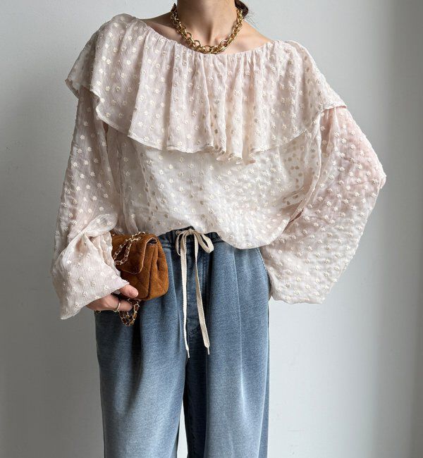  「フラワー刺繍フリルブラウス」|シャツ・ブラウス|