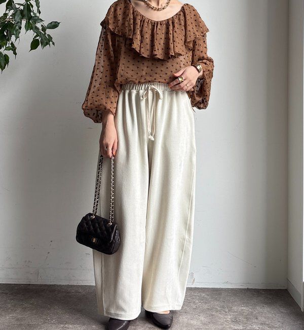  「フラワー刺繍フリルブラウス」|シャツ・ブラウス|