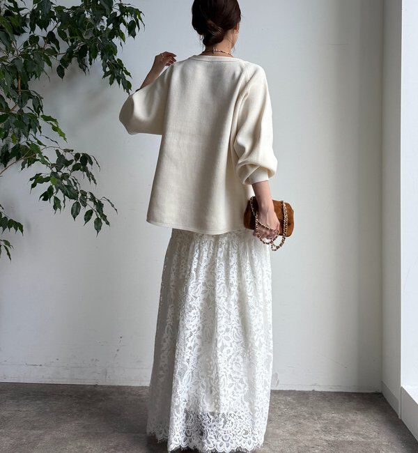  「ストレッチヤーン片畦ポンチョニット」|ニット・セーター|