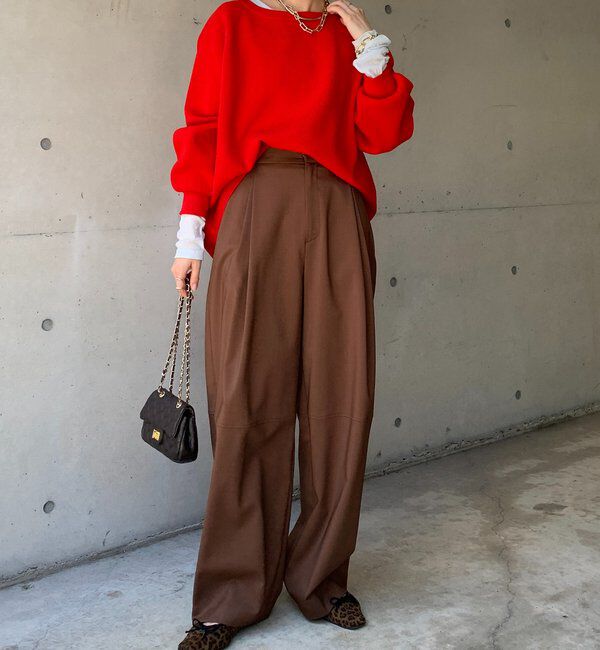  「ストレッチヤーン片畦ポンチョニット」|ニット・セーター|