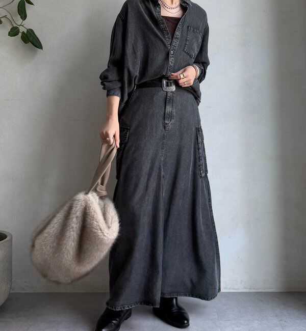  「リヨセルデニムカーゴスカート」|スカート|