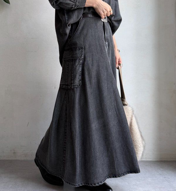  「リヨセルデニムカーゴスカート」|スカート|