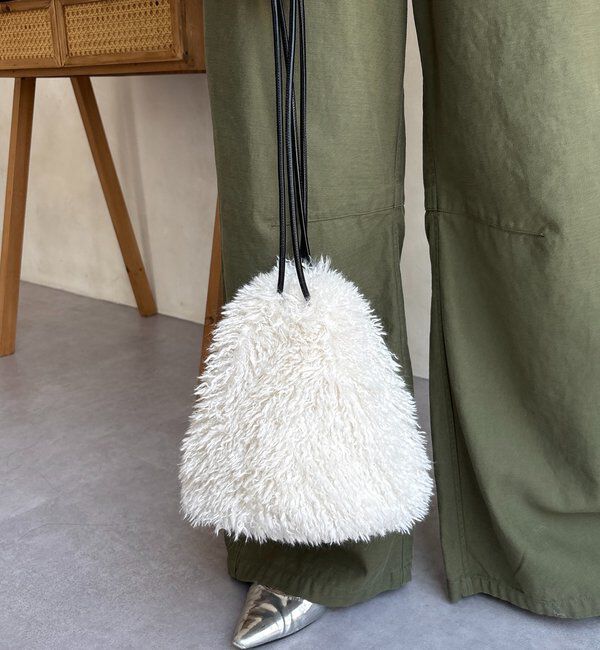  「シャギー巾着バッグ」|トートバッグ|