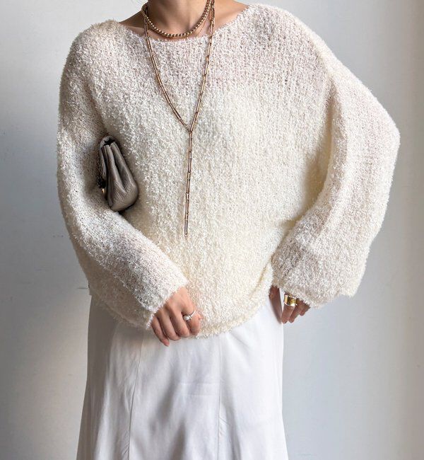  「リボンヤーンフェザープルオーバー」|ニット・セーター|