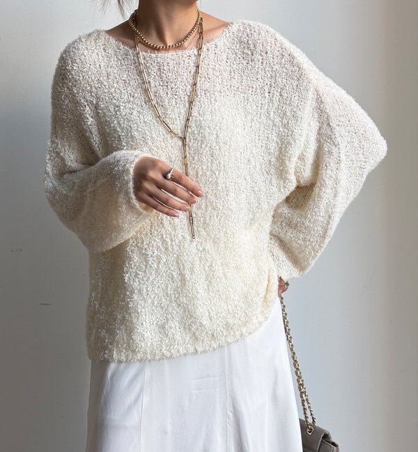  「リボンヤーンフェザープルオーバー」|ニット・セーター|
