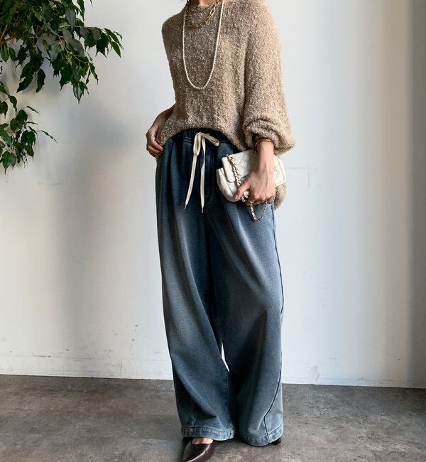  「リボンヤーンフェザープルオーバー」|ニット・セーター|