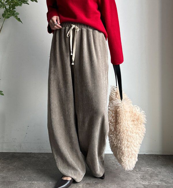  「ヘリンボーンコーデュロイイージーパンツ」|チノ|