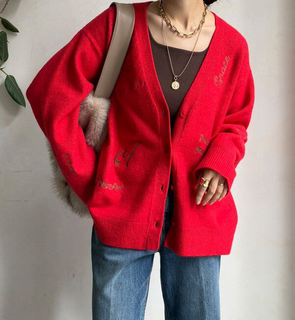  「【WEB限定】 刺繍ニットカーディガン」|カーディガン|