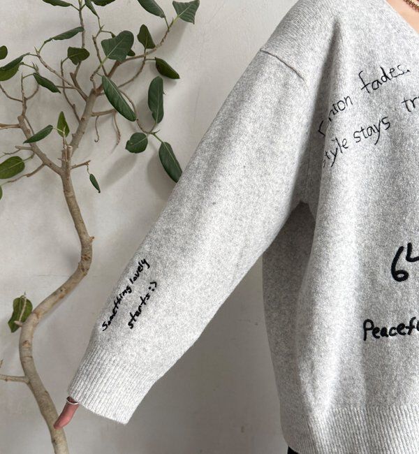  「【WEB限定】 刺繍ニットカーディガン」|カーディガン|