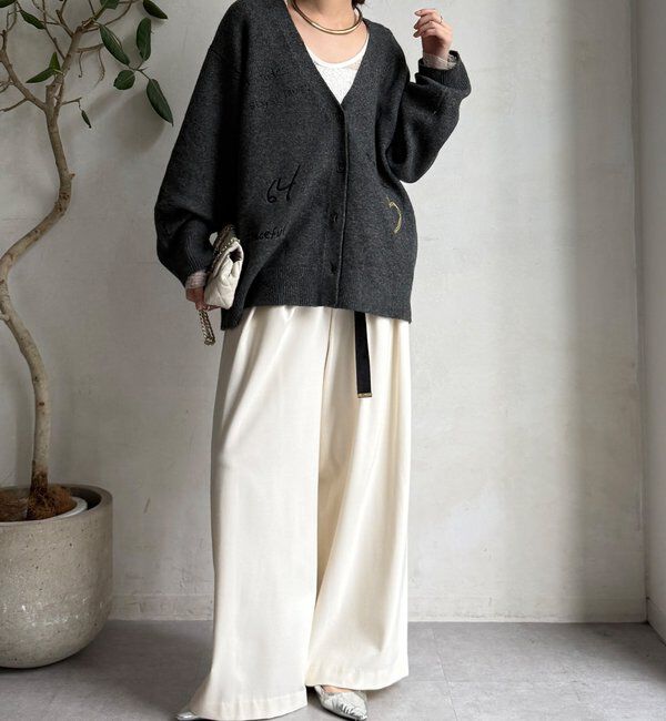  「【WEB限定】 刺繍ニットカーディガン」|カーディガン|