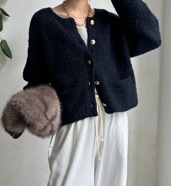  「ループヤーンニットジャケット」|カーディガン|