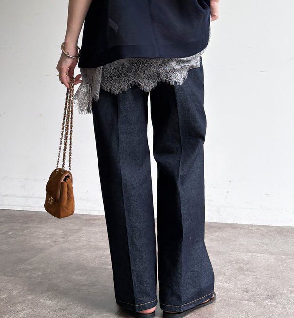  「ハイウエストダブルボタンデニム」|デニム|