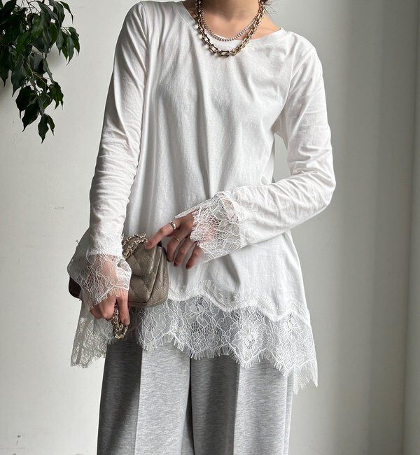  「ヘムレースロンTEE」|Tシャツ・カットソー|