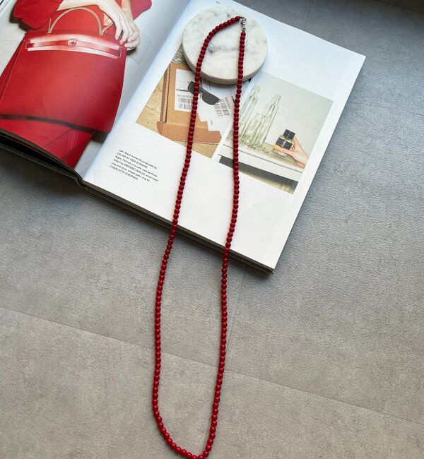  「カラーボールチェーンネックレス」|ネックレス|