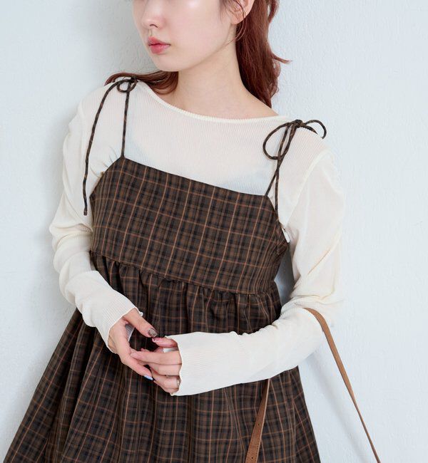  「【2サイズ展開】ストライプベロアフロッキー2wayカーディガン」|Tシャツ・カットソー|