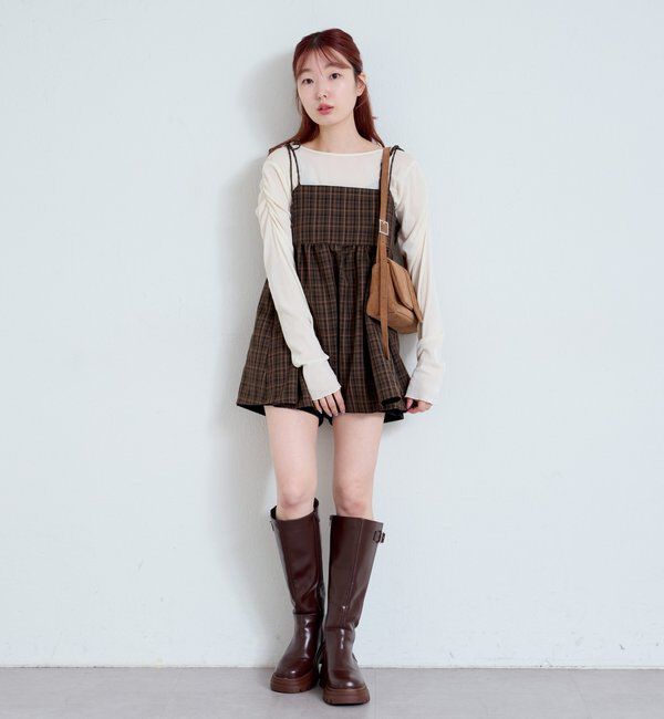  「【2サイズ展開】ストライプベロアフロッキー2wayカーディガン」|Tシャツ・カットソー|