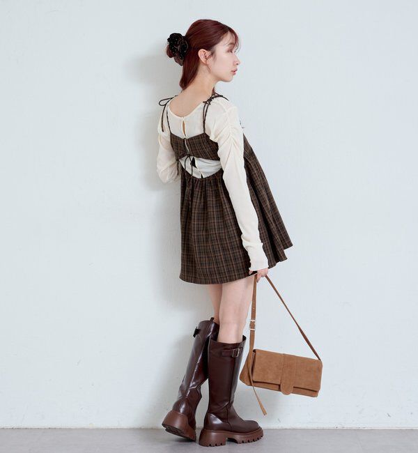  「【2サイズ展開】ストライプベロアフロッキー2wayカーディガン」|Tシャツ・カットソー|