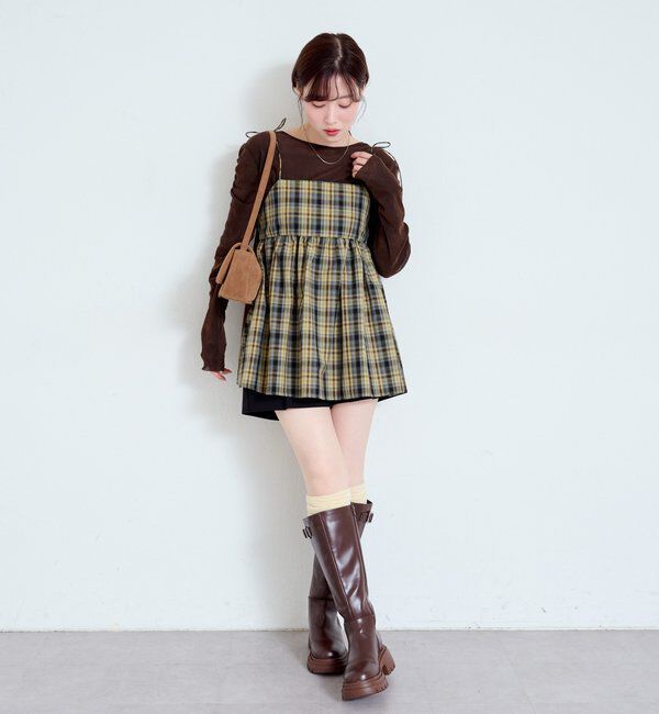  「【2サイズ展開】ストライプベロアフロッキー2wayカーディガン」|Tシャツ・カットソー|