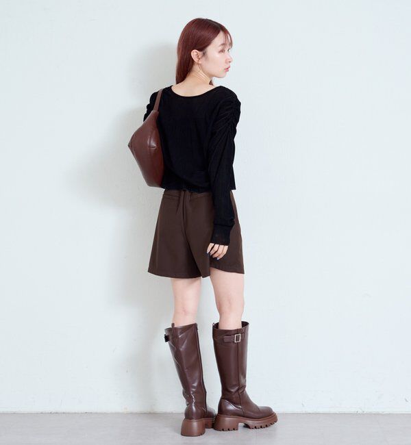  「【2サイズ展開】ストライプベロアフロッキー2wayカーディガン」|Tシャツ・カットソー|