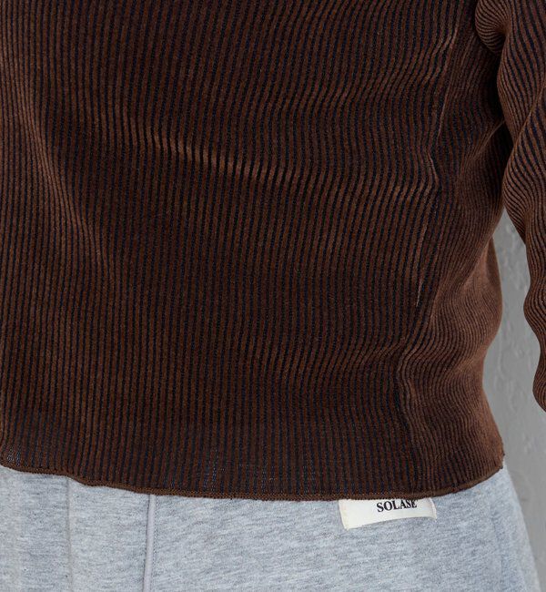  「【2サイズ展開】ストライプベロアフロッキー2wayカーディガン」|Tシャツ・カットソー|