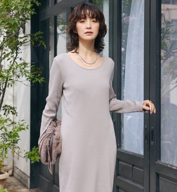  「【全骨格細見え】NEW2WAYロングリブワンピース」|ワンピース|