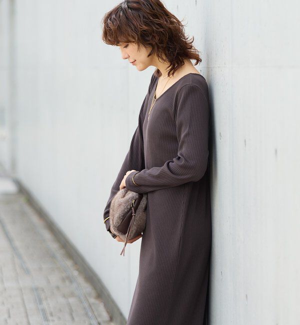  「【全骨格細見え】NEW2WAYロングリブワンピース」|ワンピース|